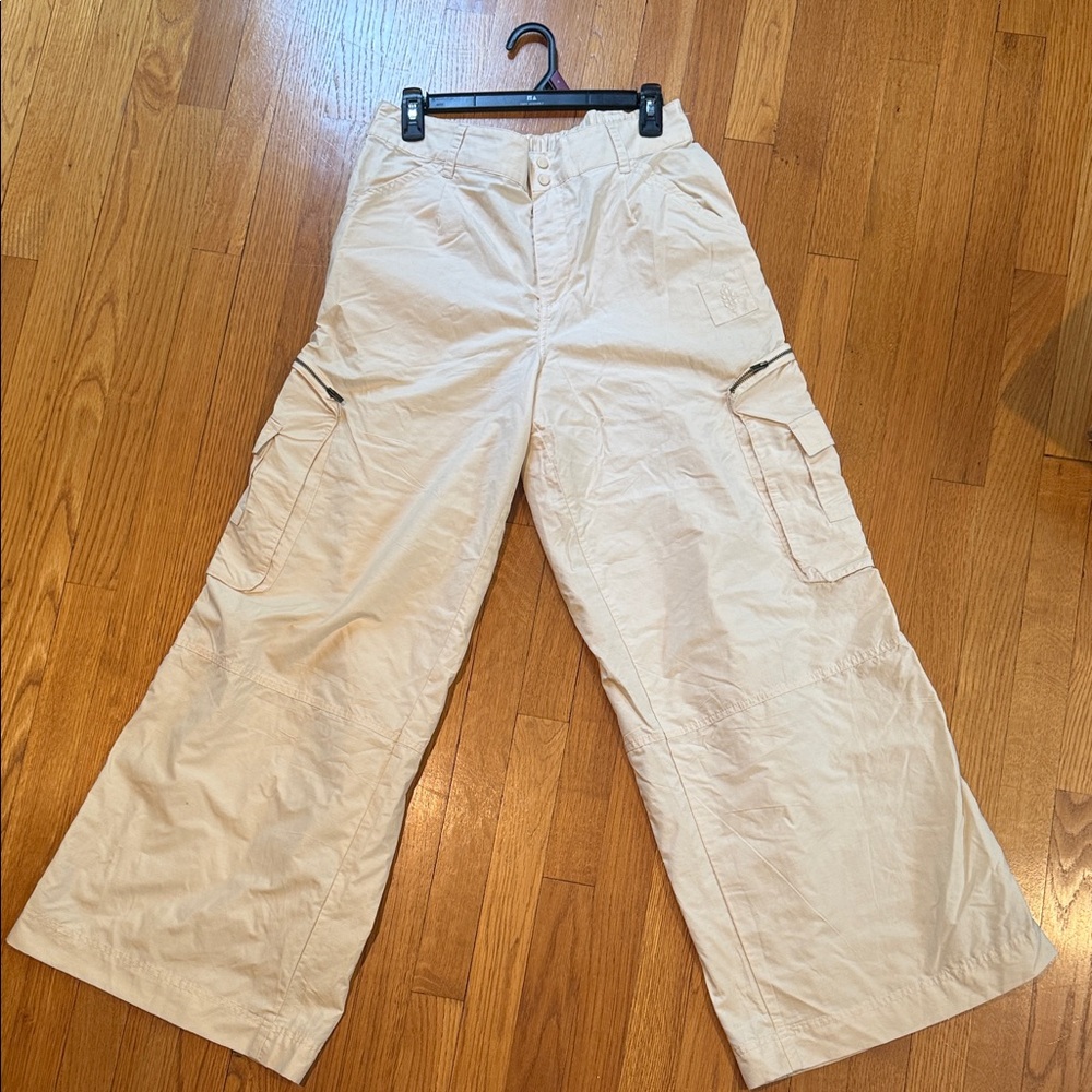 FP Movement by Free People Wide-Leg Cargo Pants in Cream